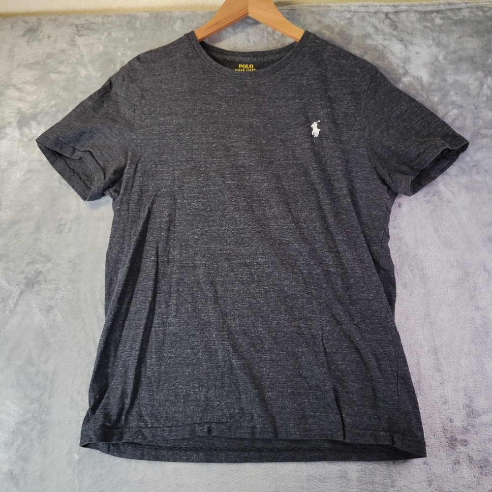 Polo Ralph Lauren Kids Gray Heathered Custom Slim Fit T-Shirt Size M‎ Pony Logo